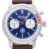 Breitling Top Time B01 Shelby Cobra Blue Dial Brown Leather Strap Watch for Men - AB01763A1C1X1