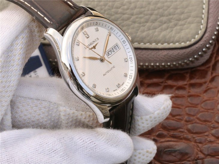 Longines Master Collection Automatic 38.5mm Silver Diamond Dial Brown Leather Strap Watch for Men - L2.755.4.77.3 Buy Now By Longines