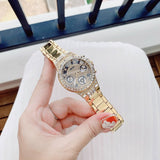 Guess Moonlight Diamonds Gold Dial Gold Steel Strap Watch for Women - GW0320L5 Buy Now By Guess