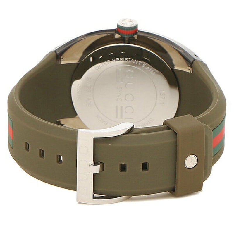 Shop Gucci Sync XXL Quartz Brown Dial Brown Leather Strap Watch For Men - YA137106 in USA