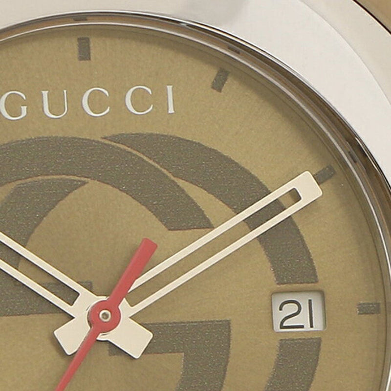 Shop Gucci Sync XXL Quartz Brown Dial Brown Leather Strap Watch For Men - YA137106 in USA