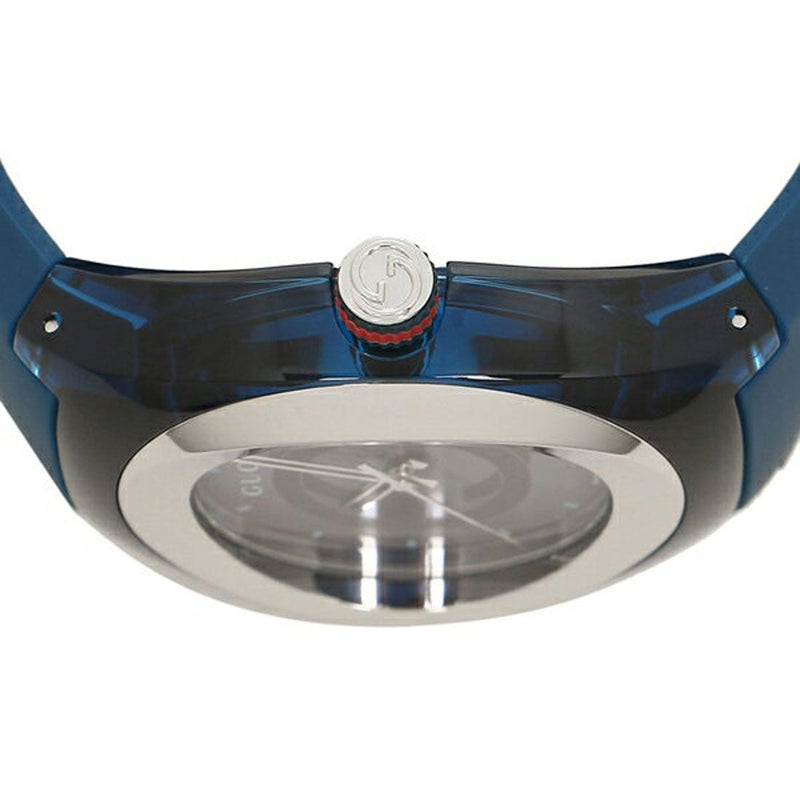 Shop Gucci Sync XXL Quartz Blue Dial Blue Rubber Strap Watch For Men - YA137104 in USA