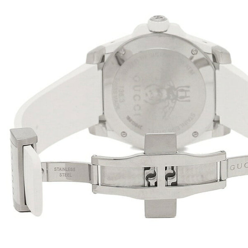 Shop Gucci Dive Quartz White Dial White Rubber Strap Watch For Men - YA136337 in USA