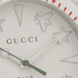 Shop Gucci Dive Quartz White Dial White Rubber Strap Watch For Men - YA136337 in USA