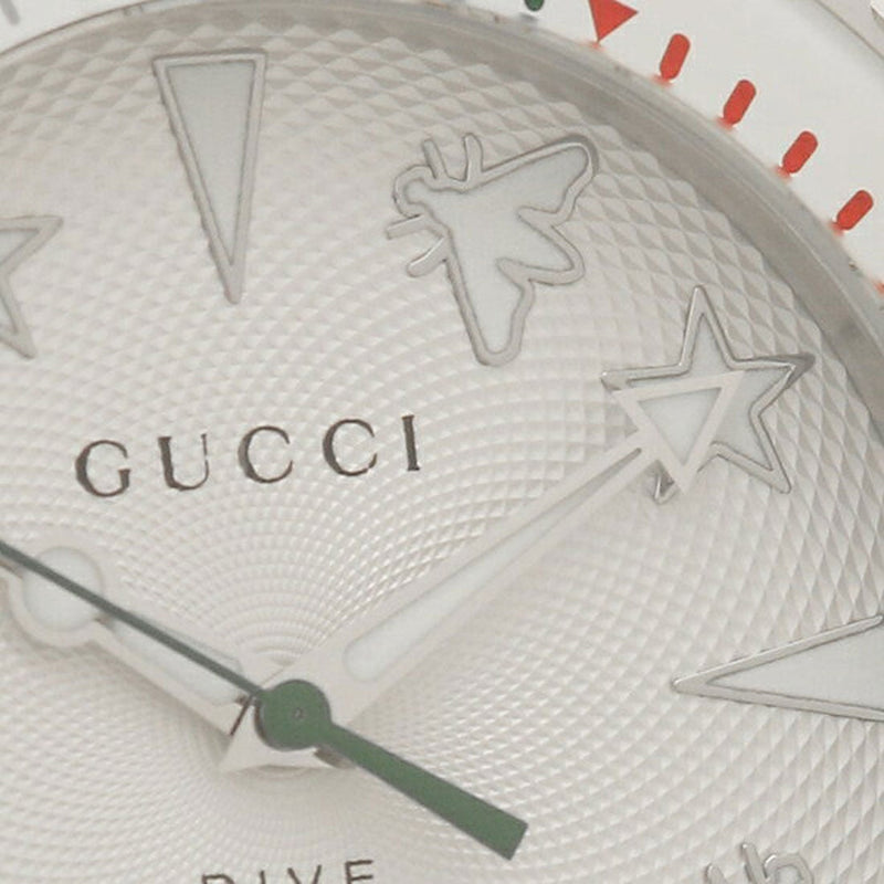 Shop Gucci Dive Quartz White Dial White Rubber Strap Watch For Men - YA136337 in USA