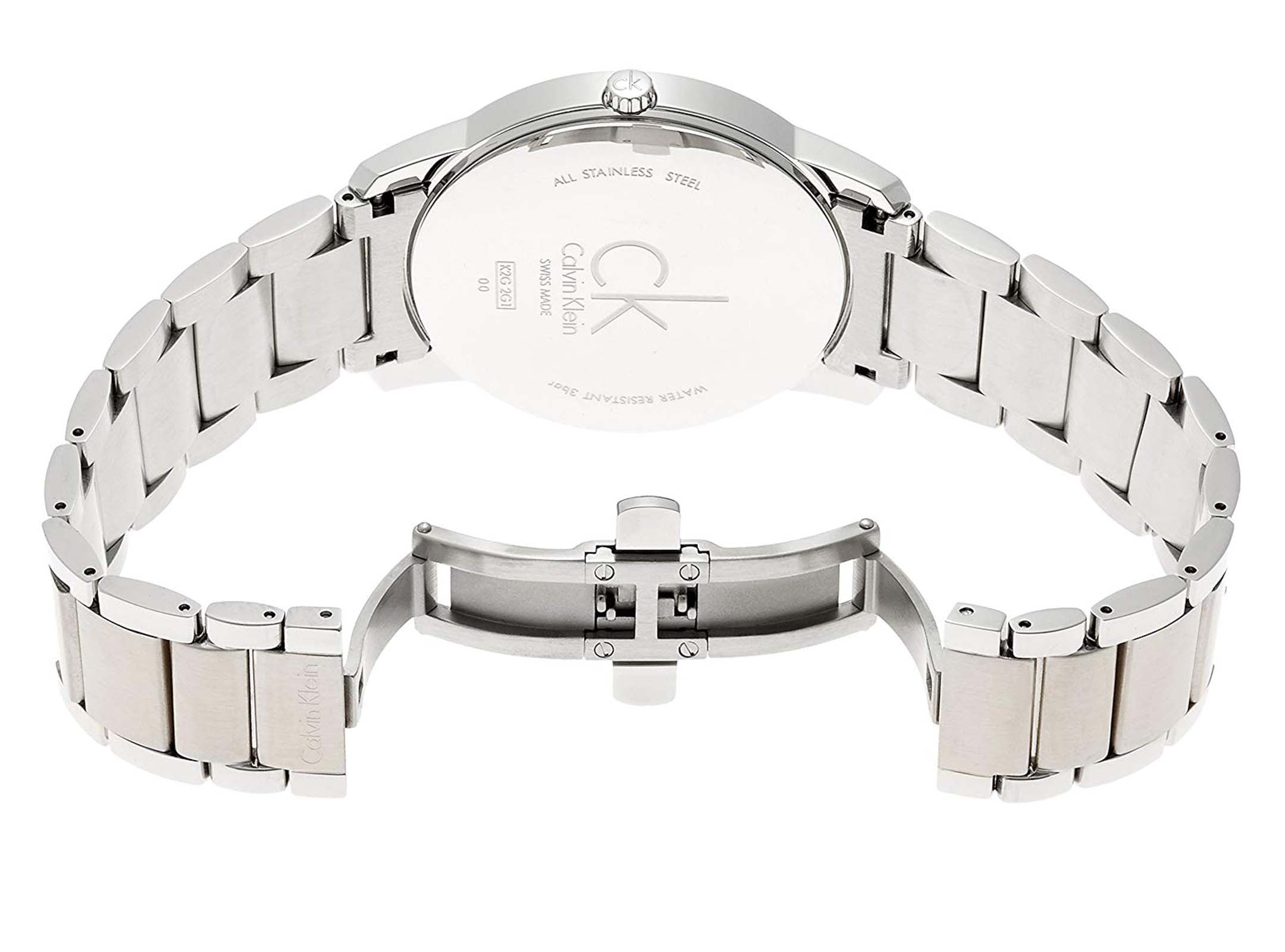 Calvin Klein City Chronograph Silver Dial Silver Steel Strap Watch for Men - K2G2G14X
