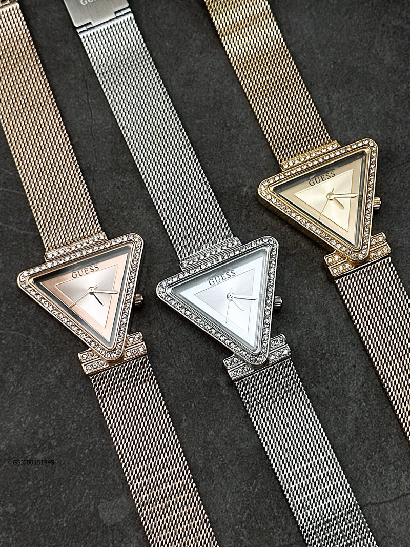 Guess Fame Diamonds Silver Dial Silver Mesh Bracelet Watch for Women - GW0508L1 Buy Now By Guess