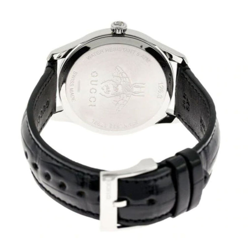 Shop Gucci G-Timeless Moonphase Black Dial Black Leather Strap Watch For Men - YA126327 in USA
