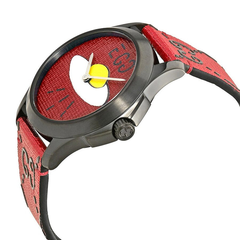 Gucci G Timeless Ghost Red Dial Red Leather Strap Watch For Men - YA1264023 Buy Now By Gucci