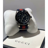 Shop Gucci Dive Black Dial Red & Blue Nylon Strap Watch For Men - YA136210 in USA