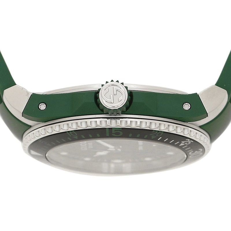 Shop Gucci Dive Black Dial Green Rubber Strap Watch For Men - YA136310 in USA