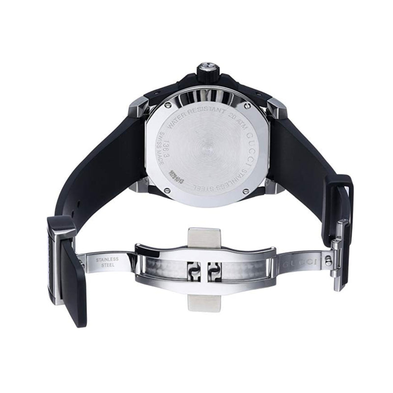 Shop Gucci Dive Tiger Black Dial Black Rubber Strap Watch For Men - YA136318 in USA