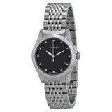 Shop Gucci G Timeless Diamonds Black Dial Silver Steel Strap Watch For Men - YA126405 in USA