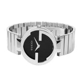 Gucci Interlocking G Quartz Black Dial Black Steel Strap Watch For Women - YA133502 Buy Now By Gucci