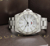 Shop Gucci Dive Quartz White Dial Silver Steel Strap Watch for Men - YA136302 in USA