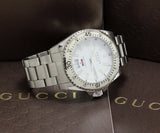 Shop Gucci Dive Quartz White Dial Silver Steel Strap Watch for Men - YA136302 in USA