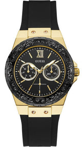 Shop Guess Black Dial Black Rubber Strap Watch For Women - W1053L7 in USA