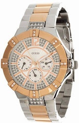 Shop Guess Vista Analog Diamonds Silver Dial Two Tone Steel Strap Watch for Women - W0024L1 in USA