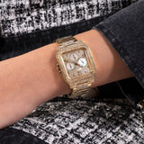 Guess Deco Quartz Crystals Gold Dial Gold Steel Strap Watch For Women - GW0472L2 Buy Now By Guess
