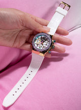 Guess Fusion Chronograph White Dial White Leather Strap Watch For Women - GW0553L2 Buy Now By Guess