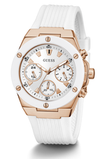 Guess Athena White Dial White Rubber Strap Watch For Women - GW0030L3 Buy Now By Guess
