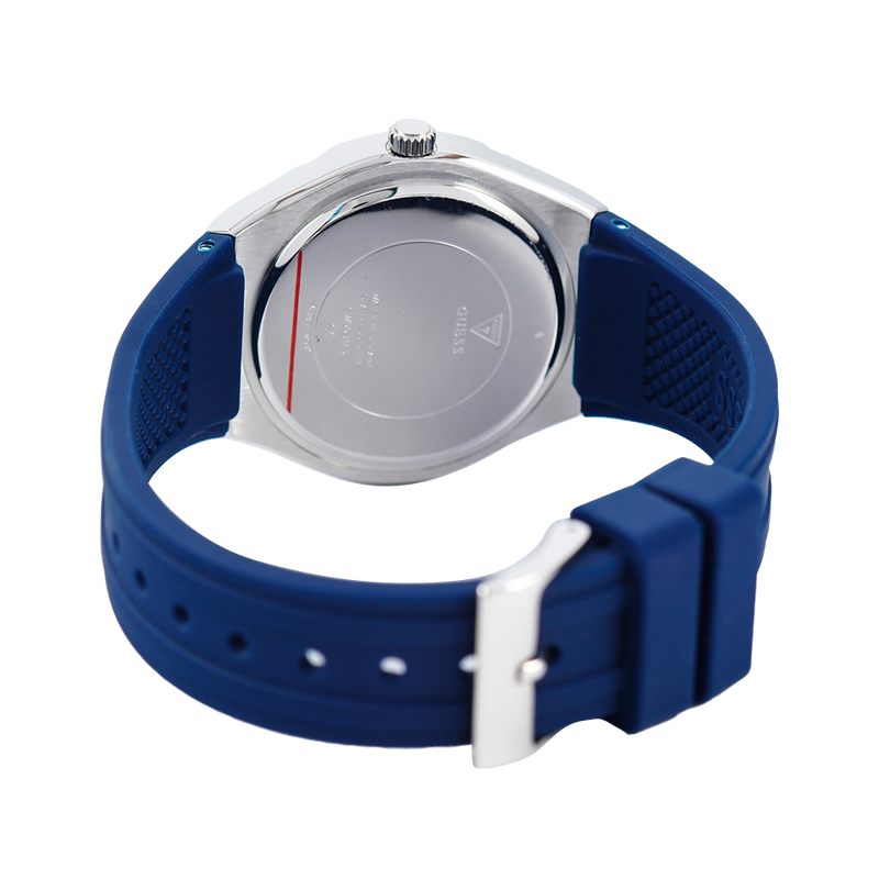 Guess Cosmo Diamonds Silver Dial Blue Rubber Strap Watch for Women - GW0034L5 Buy Now By Guess