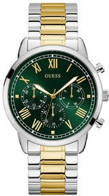 Shop Guess Hendrix Green Dial Two Tone Steel Strap Watch For Men - GW0066G2 in USA
