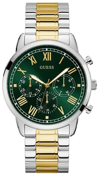 Shop Guess Hendrix Green Dial Two Tone Steel Strap Watch For Men - GW0066G2 in USA