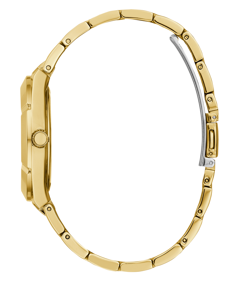Shop Guess Crystalline Diamonds Gold Dial Gold Steel Strap Watch for Women - GW0114L2 in USA