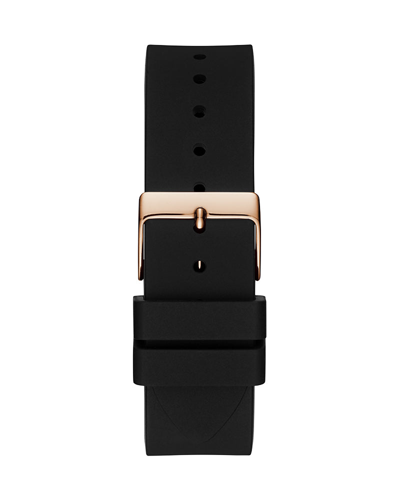 Shop Guess Venus Diamonds Black Dial Black Rubber Strap Watch for Women - GW0118L2 in USA