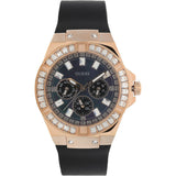 Shop Guess Venus Diamonds Black Dial Black Rubber Strap Watch for Women - GW0118L2 in USA