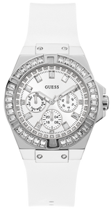 Guess Venus Diamonds White Dial White Rubber Strap Watch for Women - GW0118L3 Buy Now By Guess