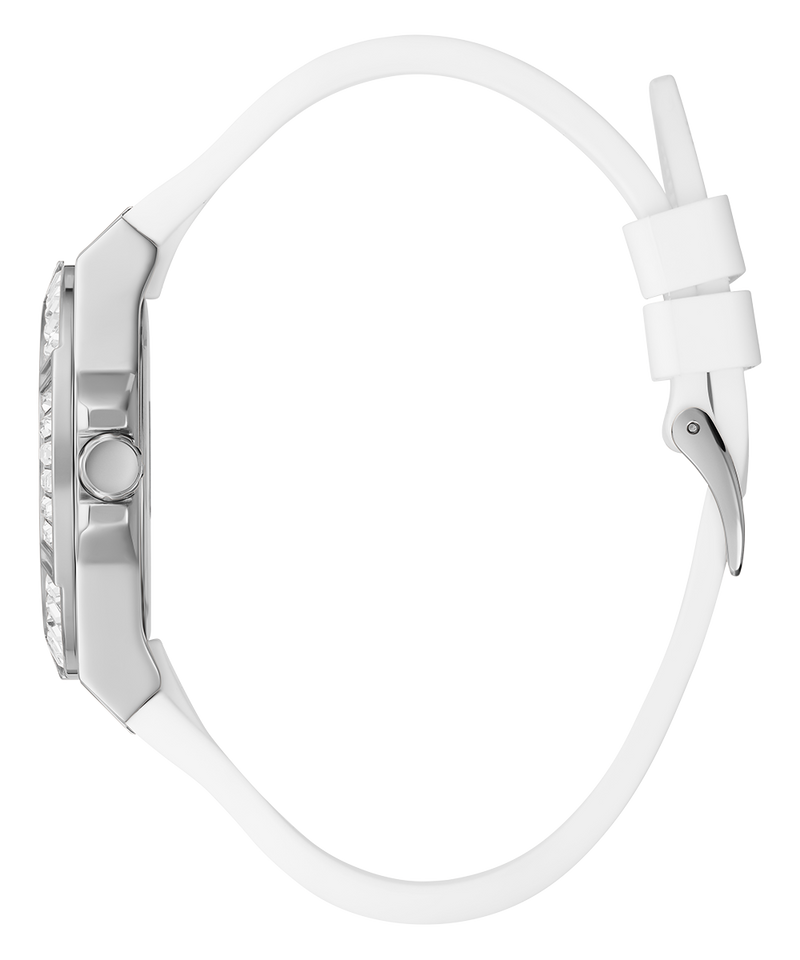 Guess Venus Diamonds White Dial White Rubber Strap Watch for Women - GW0118L3 Buy Now By Guess