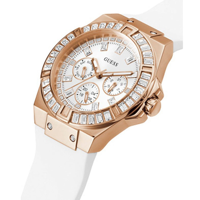 Shop Guess Venus Diamonds White Dial White Rubber Strap Watch for Women - GW0118L4 in USA
