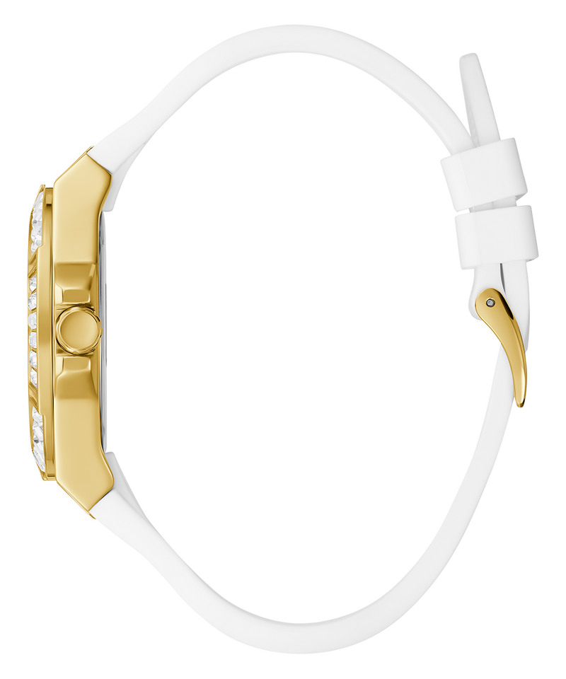 Shop Guess Venus Diamonds White Dial White Rubber Strap Watch for Women - GW0118L5 in USA