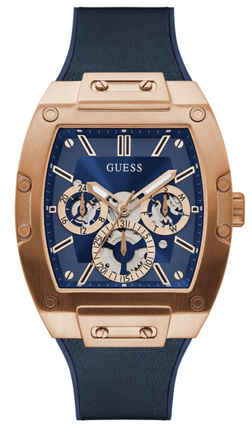 Shop Guess Phoenix Multifunction Blue Dial Blue Rubber Strap Watch for Men - GW0202G4 in USA