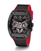 Guess Phoenix Multifunction Black Dial Black & Red Rubber Strap Watch for Men - GW0202G7 Buy Now By Guess