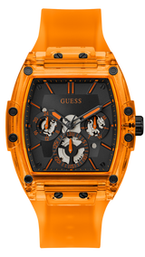 Guess Phoenix Multifunction Black Dial Orange Rubber Strap Watch For Men - GW0203G10 Buy Now By Guess