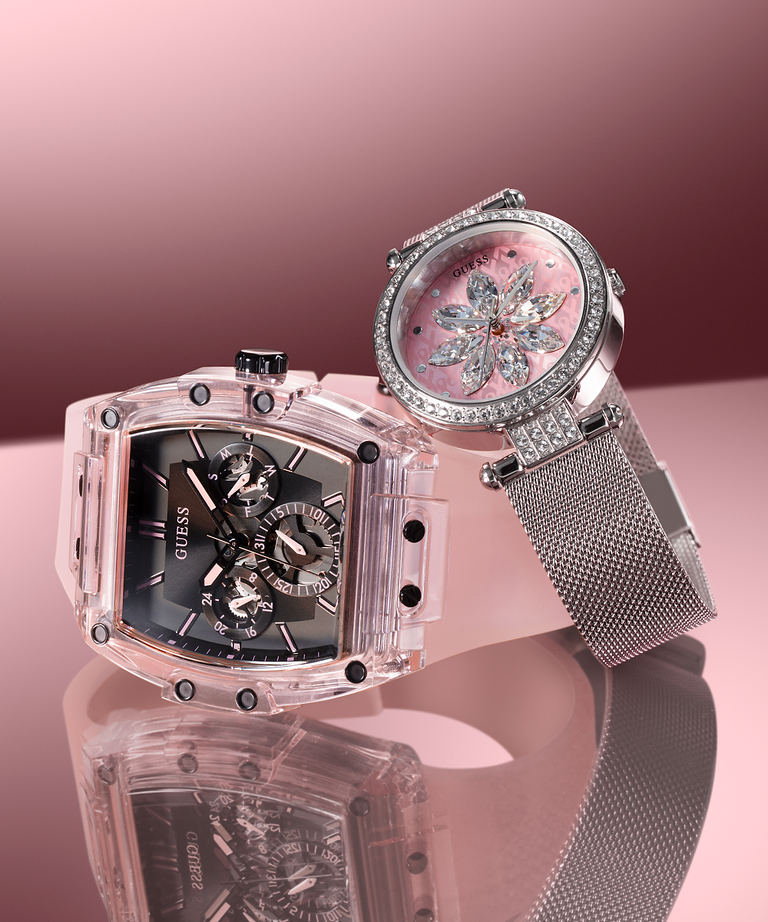 Guess Sporting Black Dial Pink Rubber Strap Watch for Men - GW0032G1 Buy Now By Guess