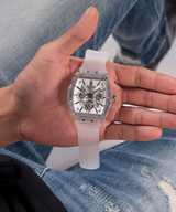 Guess Phoenix Multi Function Silver Dial White Rubber Strap Watch for Men - GW0203G1 Buy Now By Guess