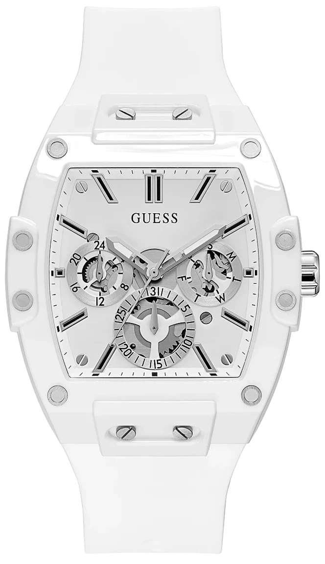 Guess Phoenix Multifunction White Dial White Rubber Strap Watch for Men - GW0203G2 Buy Now By Guess