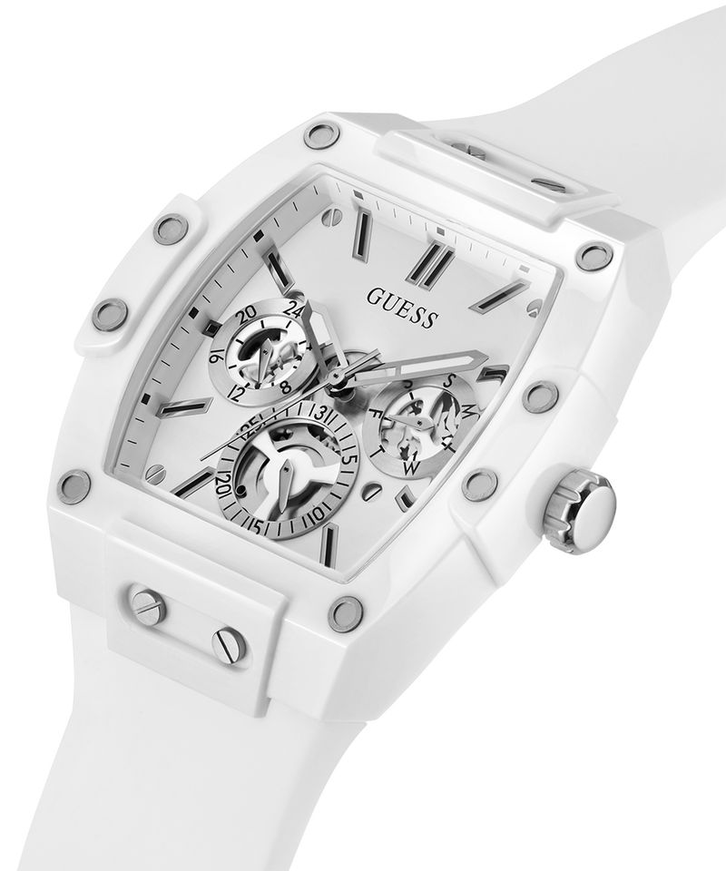 Guess Phoenix Multifunction White Dial White Rubber Strap Watch for Men - GW0203G2 Buy Now By Guess