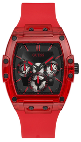 Guess Phoenix Multifunction Black Dial Red Rubber Strap Watch for Men - GW0203G5 Buy Now By Guess