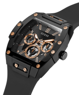 Guess Phoenix Multifunction Black Dial Black Silicone Strap Watch For Men - GW0203G8 Buy Now By Guess