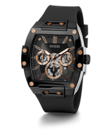Guess Phoenix Multifunction Black Dial Black Silicone Strap Watch For Men - GW0203G8 Buy Now By Guess