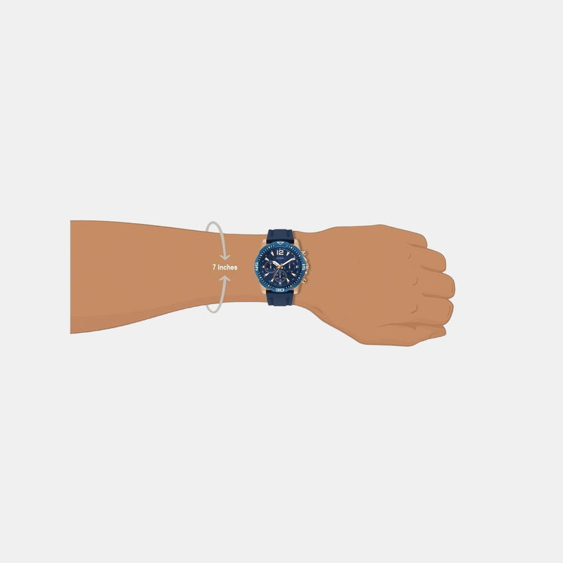 Guess Commander Blue Dial Blue Rubber Strap Watch for Men - GW0211G4 Buy Now By Guess