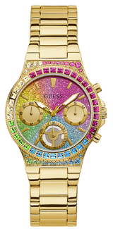 Guess Sugarrush Quartz Multicolor Dial Gold Steel Strap Watch For Women - GW0258L1 Buy Now By Guess