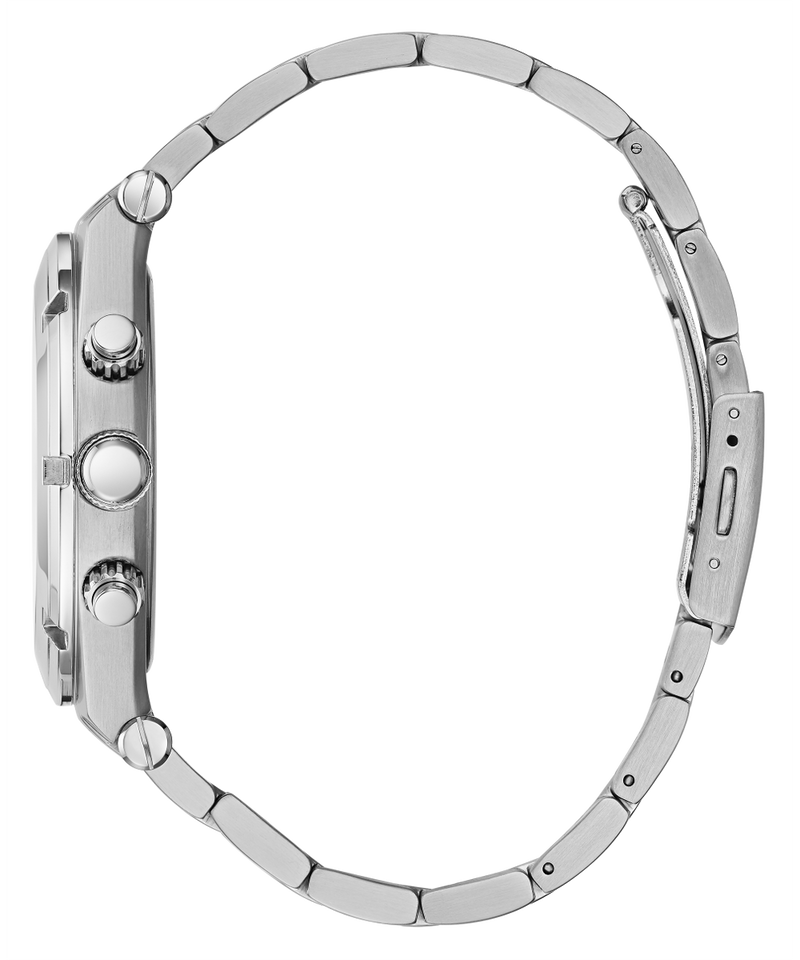 Shop Guess Continental Silver Dial Silver Steel Strap Watch for Men - GW0261G1 in USA