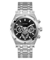 Shop Guess Continental Black Dial Silver Steel Strap Watch for Men - GW0260G1 in USA