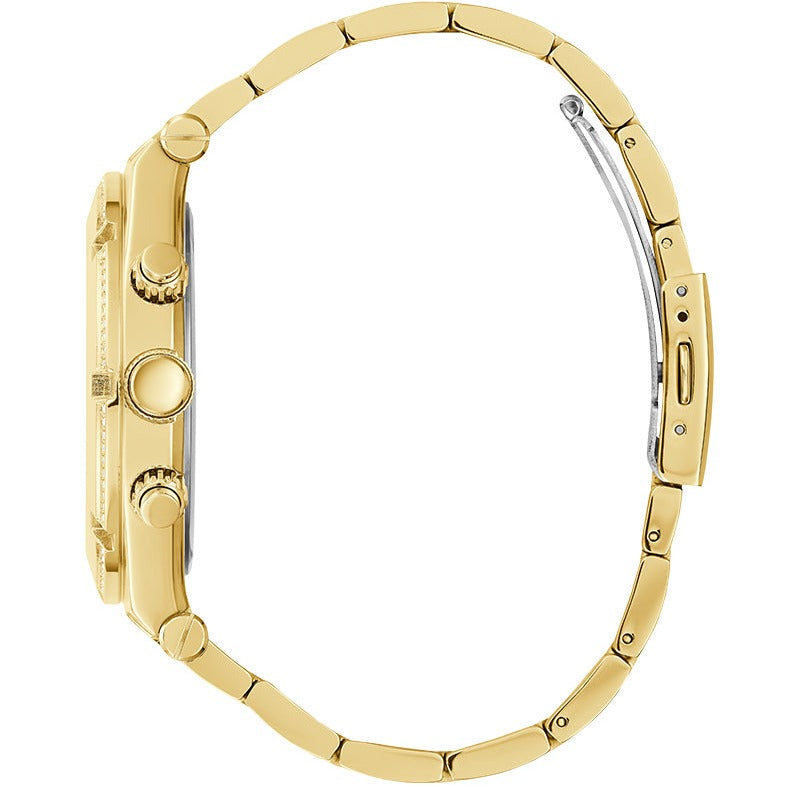 Shop Guess Continental Diamonds Gold Dial Gold Steel Strap Watch for Men - GW0261G2 in USA